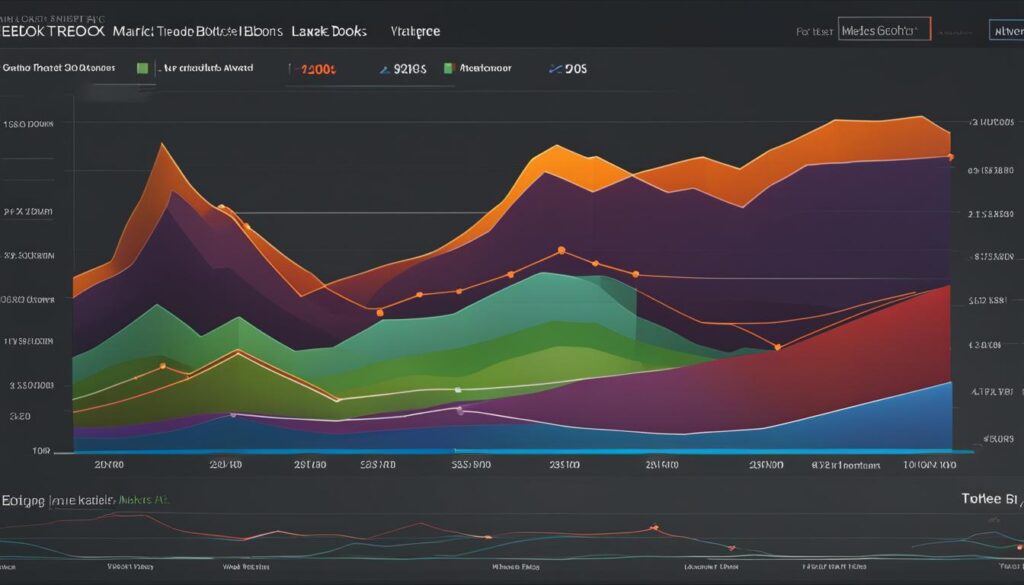 Gráficos de tendências de mercado para ebooks